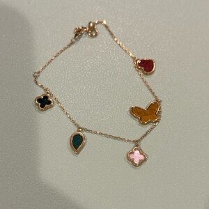 Rachel Zoe gold plated sterling silver charm bracelet